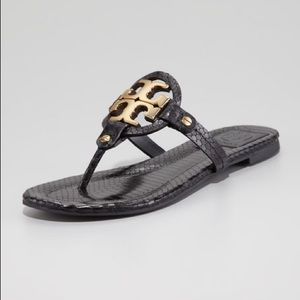 Tory Burch Miller snake print logo sandals
